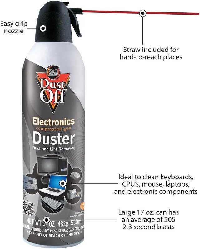 Alt view image 6 of 9 - Falcon DPSM Dust-Off Electronics Dust Remover Moisture-free, Ozone-safe - 1 Each - Black, White
