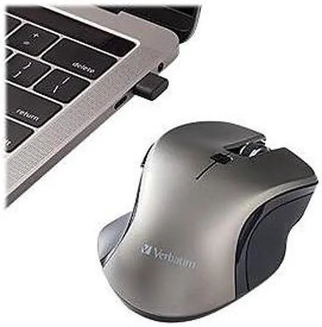 Alt view image 20 of 20 - Verbatim USB-C Wireless Blue LED Mouse Graphite 70245