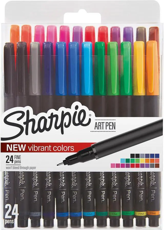 Main image of Sanford 1983967 Sharpie Art Pens, Fine Point, Assorted Colors, 24 Count