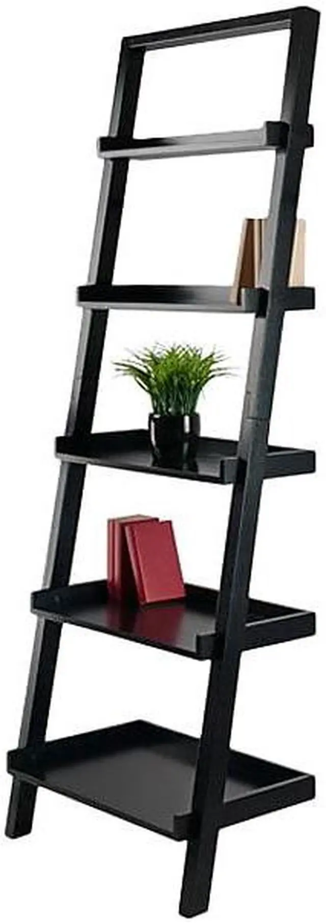 Alt view image 20 of 20 - Winsome Wood 29553 Bellamy Leaning Shelf, Black