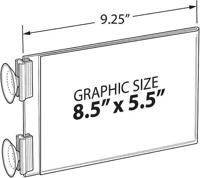 Alt view image 2 of 6 - Azar Two Sided Acrylic Sign Holder with Suction Cup Grippers (106686)