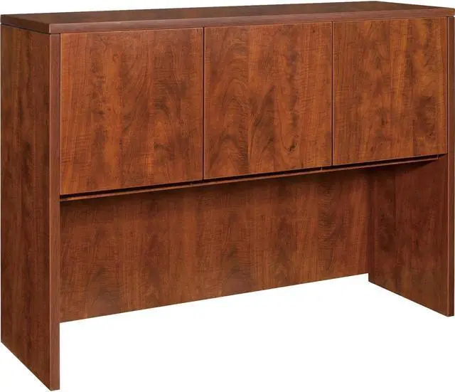 Alt view image 12 of 14 - Lorell Hutch w/Doors 48"x15"x36" Cherry 69418