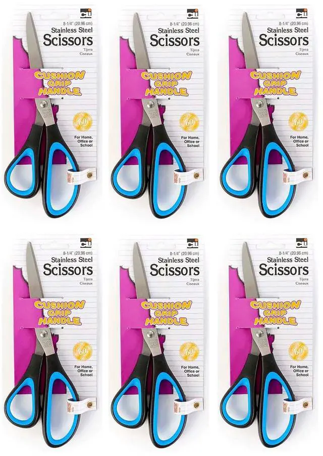 Alt view image 2 of 3 - Charles Leonard CHL80825-6 Cushion Grip Scissor 8.25 in. Bent - 6 Each
