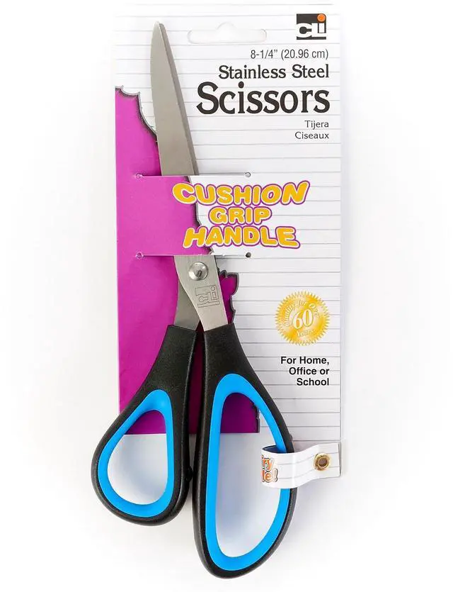 Alt view image 3 of 3 - Charles Leonard CHL80825-6 Cushion Grip Scissor 8.25 in. Bent - 6 Each
