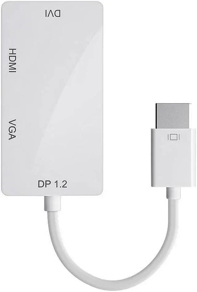 Alt view image 7 of 11 - Monoprice DisplayPort 1.2a to 4K HDMI, Dual Link DVI, and VGA Passive Adapter, White