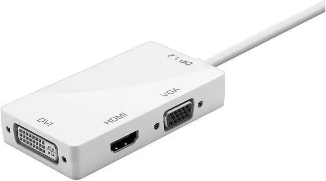 Alt view image 8 of 11 - Monoprice DisplayPort 1.2a to 4K HDMI, Dual Link DVI, and VGA Passive Adapter, White