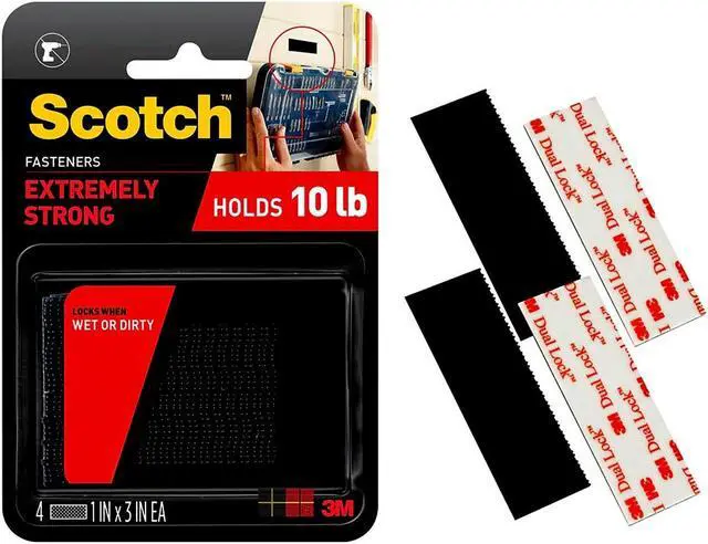 Main image of 3M 64254 Scotch Extreme Fasteners, 1 in x 3 in, 2 Sets of Strips, Black