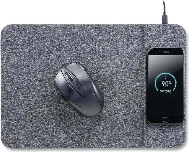 Alt view image 14 of 20 - Allsop Powertrack Wireless Charging Mouse Pad 13 x 8.75 Gray 32192