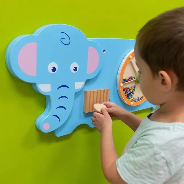 Alt view image 6 of 9 - LEARNING ADVANTAGE THREE ACTIVITY WALL PANEL ELEPHANT