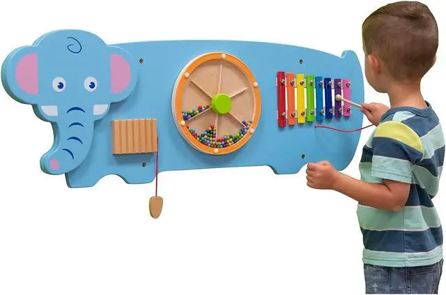 Alt view image 4 of 9 - LEARNING ADVANTAGE THREE ACTIVITY WALL PANEL ELEPHANT