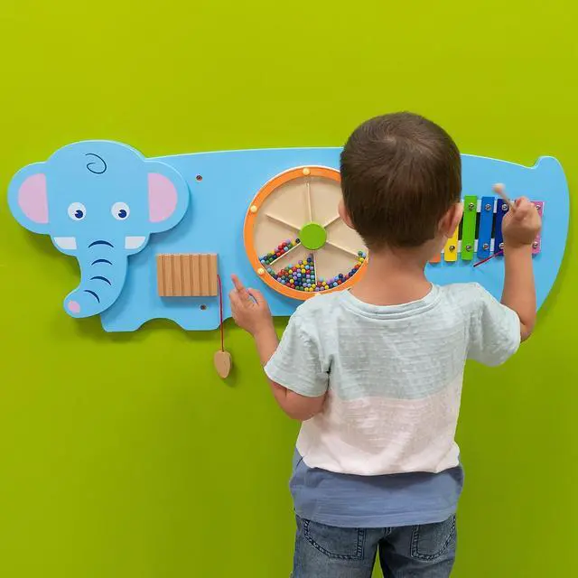 Alt view image 5 of 9 - LEARNING ADVANTAGE THREE ACTIVITY WALL PANEL ELEPHANT