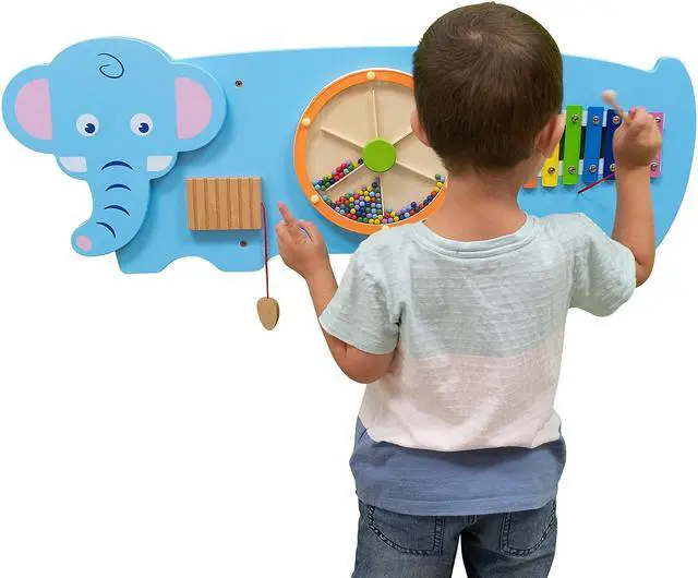 Alt view image 3 of 9 - LEARNING ADVANTAGE THREE ACTIVITY WALL PANEL ELEPHANT
