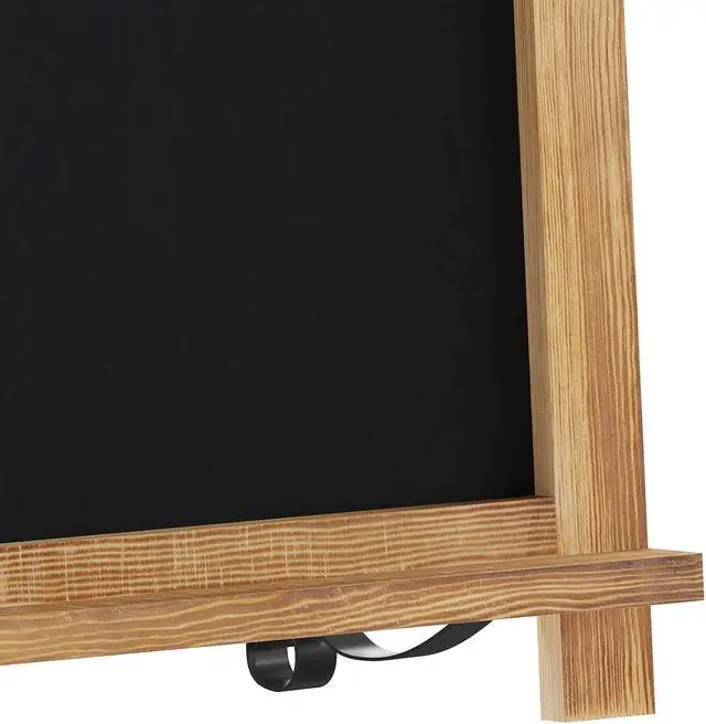Alt view image 11 of 19 - Canterbury 12" x 17" Torched Wood Tabletop Magnetic Chalkboard Sign with Metal Scrolled Legs, Hanging Wall Chalkboard, Countertop Memo Board