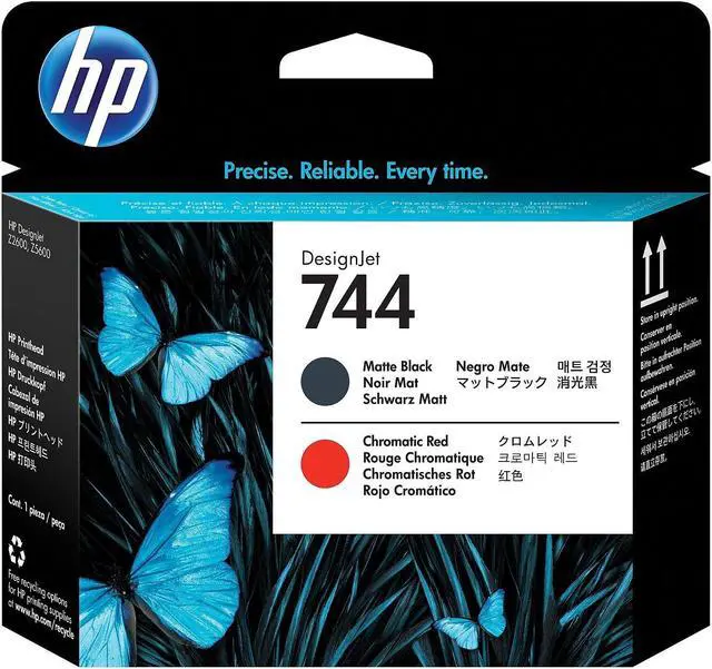 Alt view image 10 of 11 - HP 744 Matte Black/Chromatic Red DesignJet Printhead, F9J88A