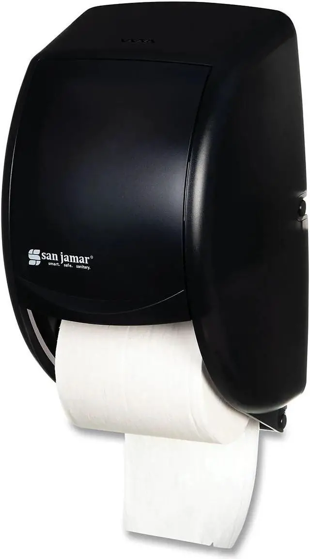Alt view image 12 of 15 - San Jamar SJMR3500TBK Tissue Dispenser- 7-.50in.x7in.x12-.75in.- Black-Pearl