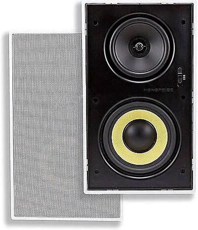 Alt view image 8 of 13 - Monoprice 160W 6.5" Dual Woofer Micro Flange In-Ceiling Speaker White 107605