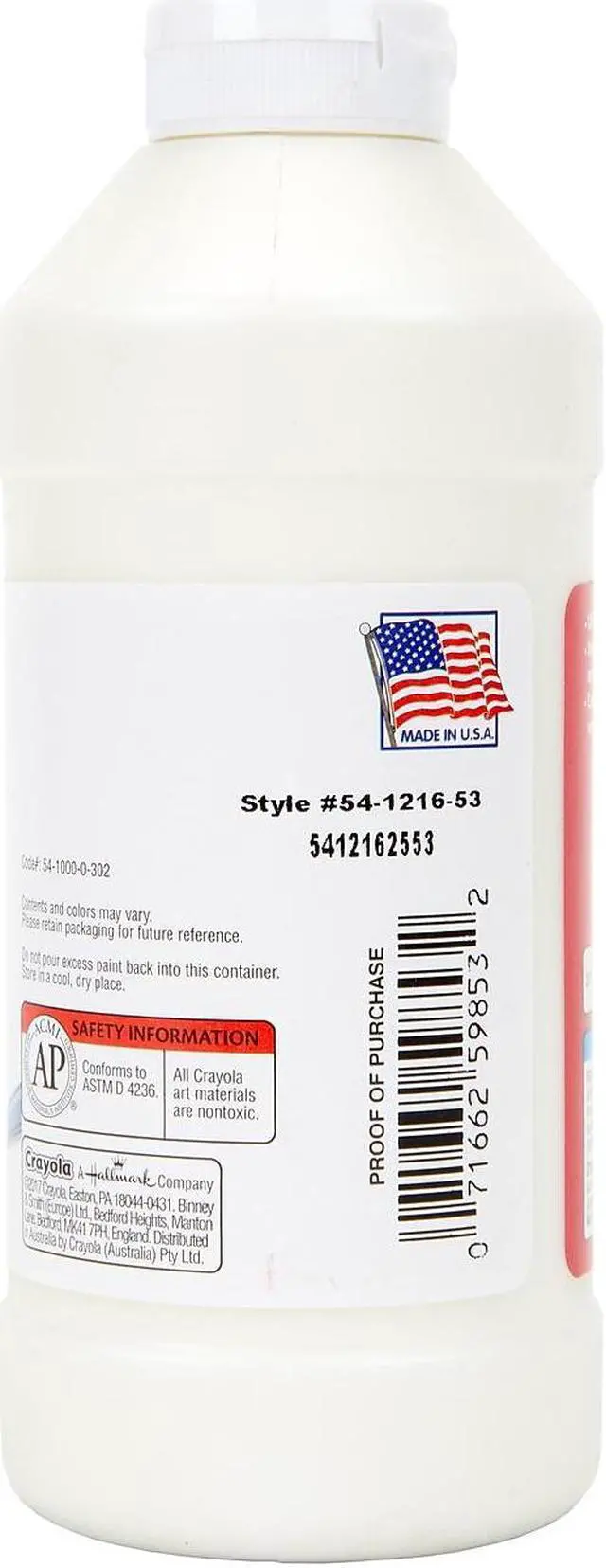 Alt view image 8 of 10 - Crayola. 541216053 Premier Tempera Paint, White, 16 oz
