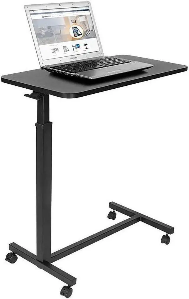 Alt view image 8 of 13 - Mount-It! Overbed Table with Wheels | Flat Rolling Bed Side Tray Table for Medical or in-Home Use | Locking Casters