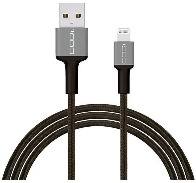 Alt view image 3 of 5 - Codi 6' Braided Nylon USB-A to MFI Lightning Charge & Sync Cable A01070