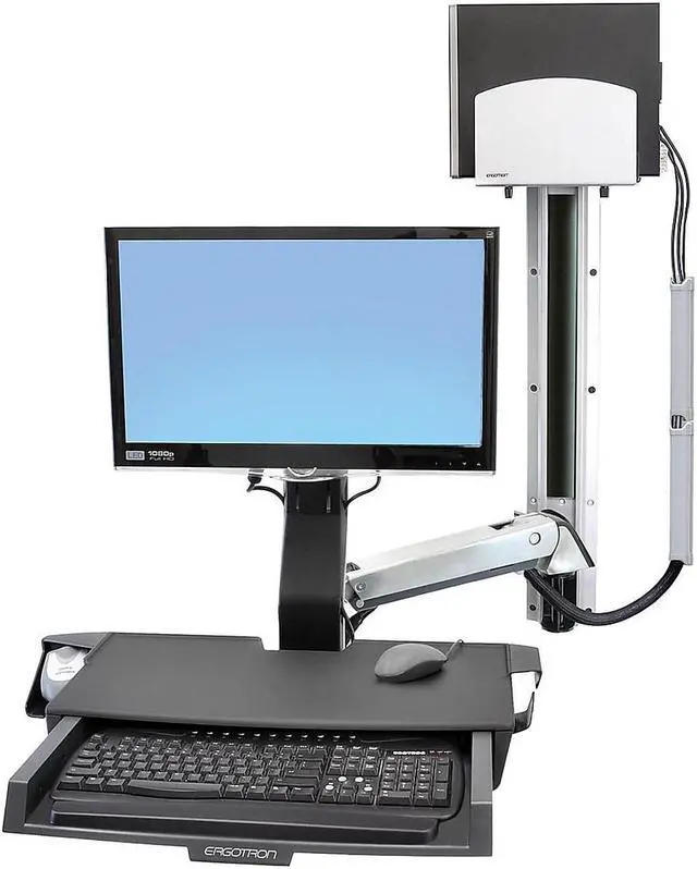 Alt view image 16 of 20 - Ergotron StyleView Multi Component Mount for CPU, Flat Panel Display, Mouse, Keyboard