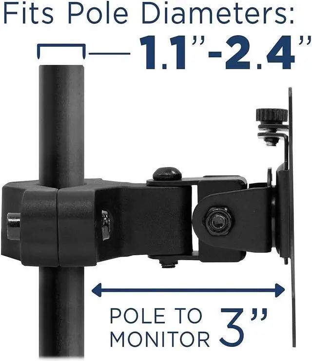 Alt view image 12 of 13 - Mount-It! Universal VESA Pole Mount | Fits TVs or Monitors up to 32 inches