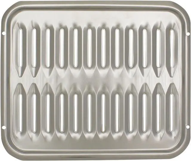 Alt view image 4 of 9 - 2-Piece Heavy Duty Porcelain and Chrome Plated Full Size Broiler Pan Range Kleen