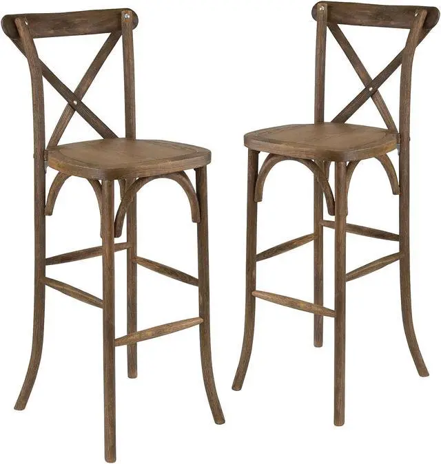 Alt view image 8 of 14 - FLASH FURNITURE 2-XA-X-BAR-GO-GG HERCULES Series Dark Antique Wood Cross Back