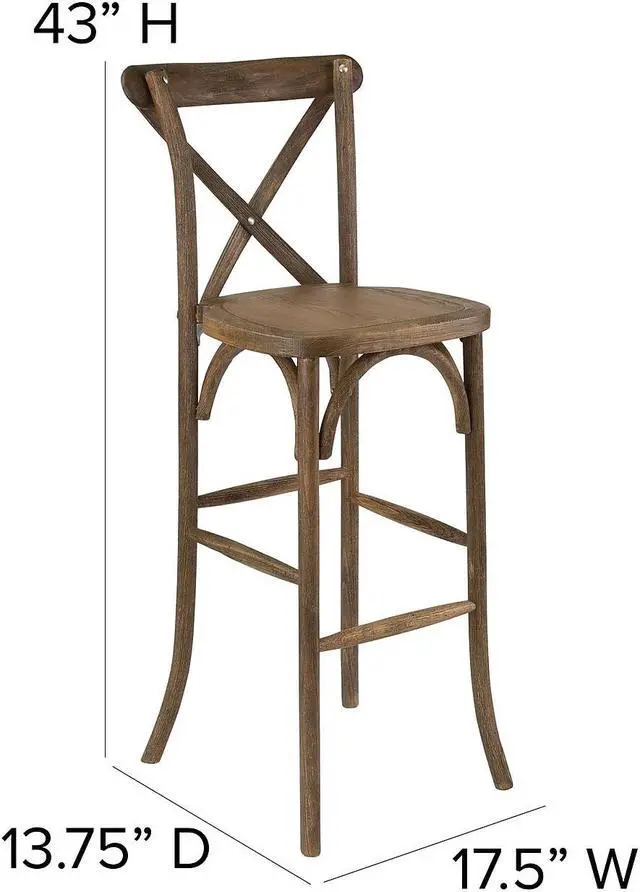Alt view image 13 of 14 - FLASH FURNITURE 2-XA-X-BAR-GO-GG HERCULES Series Dark Antique Wood Cross Back
