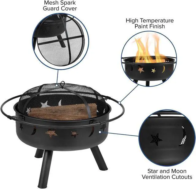 Alt view image 11 of 13 - Flash Furniture Chauncey Indoor-Outdoor 24" Round Table Set with 4 Arm Chairs Black-Antique Gold Metal (CH518TH418ABQ)