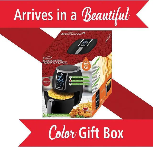 Alt view image 15 of 18 - Brentwood Small 1400 Watt 4 Quart Electric Digital Air Fryer with Temperature Control in Black