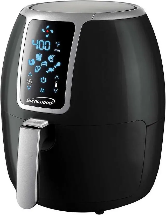 Alt view image 9 of 18 - Brentwood Small 1400 Watt 4 Quart Electric Digital Air Fryer with Temperature Control in Black
