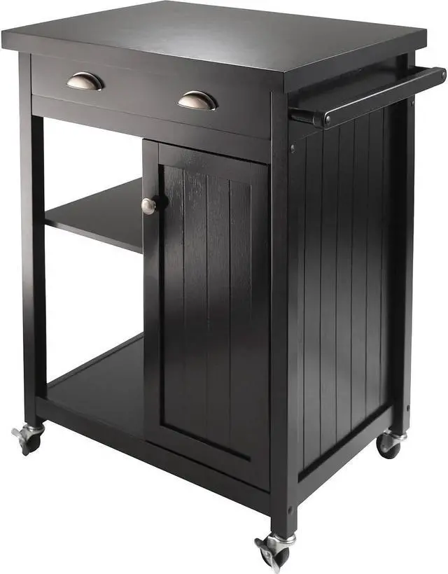 Alt view image 11 of 12 - Winsome Wood 20727 Timber Kitchen Cart, Black