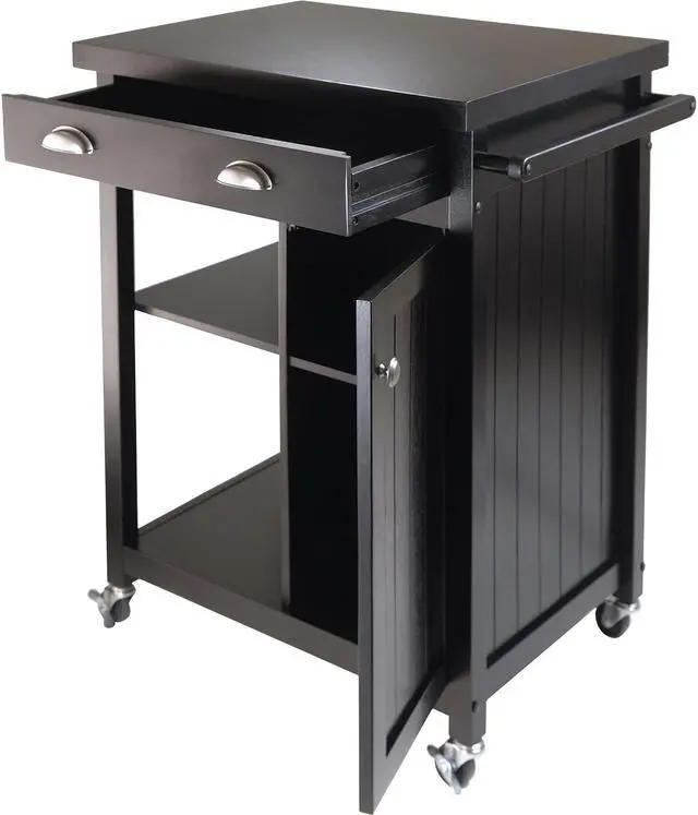 Alt view image 10 of 12 - Winsome Wood 20727 Timber Kitchen Cart, Black