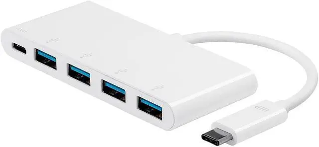 Alt view image 5 of 7 - Monoprice USB-C to 4x USB-A 3.0 and USB-C (F) Adapter, Compatible With USB-C Equipped Laptops, Such As The Apple Macbook And Google Chromebook - Select Series