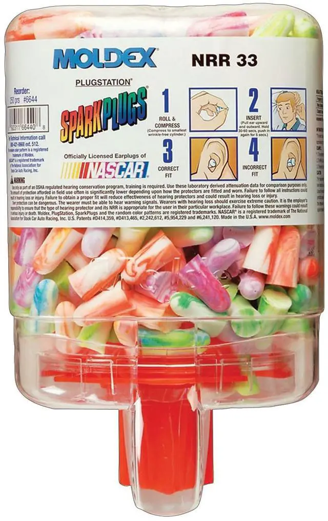 Alt view image 5 of 5 - Moldex SparkPlugs PlugStation Dispenser Cordless 33NRR Asst. Colors 250 Pairs