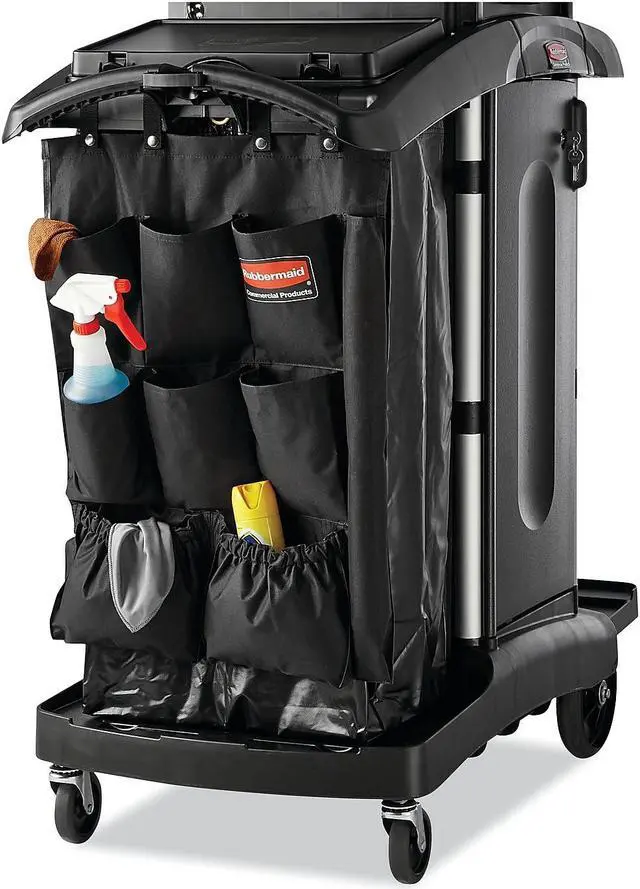 Alt view image 12 of 12 - RUBBERMAID FG9T9000BLA Pocket Bag,Black,Polyester