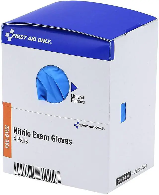 Alt view image 7 of 7 - First Aid Only FAE6102 Refill For Smartcompliance General Business Cabinet, Nitrile Exam Gloves, 4Pr/Bx
