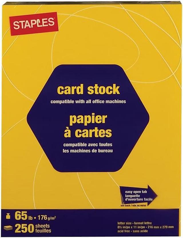 Staples Brights 65 lb. Cardstock Paper 8.5 x 11 Bright Yellow 250  Sheets/Pack (21107) 19754 