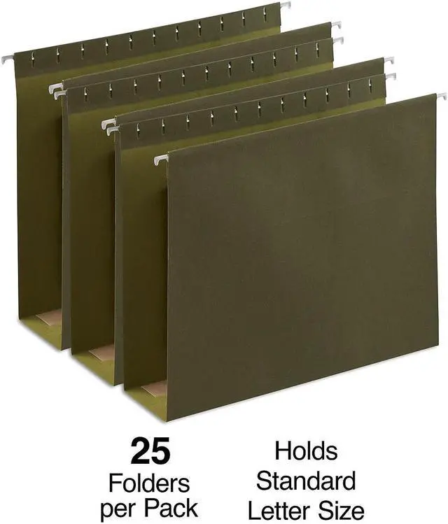 Alt view image 4 of 9 - Pendaflex Interior File Folders 1/3 Cut Top Tab Letter Red 100/Box 421013RED