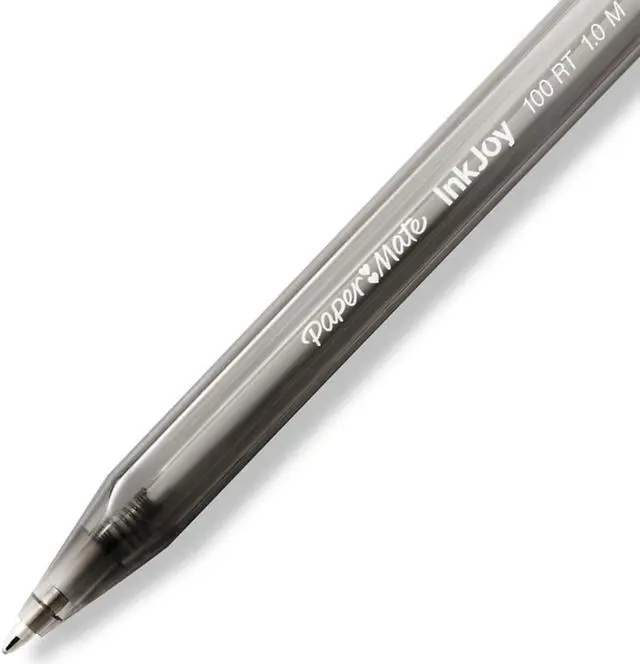 Alt view image 4 of 7 - Paper Mate InkJoy 100RT Retractable Ballpoint Pen 1.0mm Black Ink 20/Pack 1879090