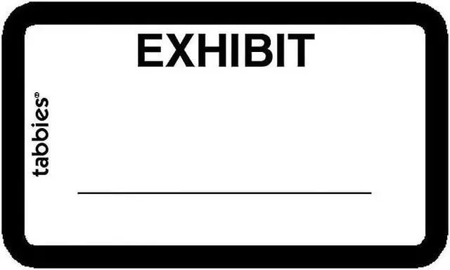 Main image of Tabbies Tabbies Color-coded Exhibit Labels 1.62" Width x 1" Length - 252 / Pack - White