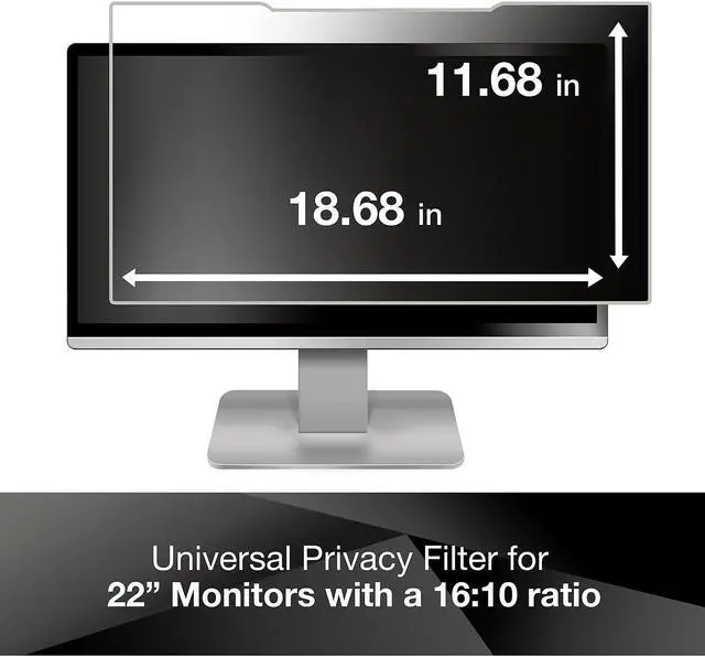 Alt view image 17 of 20 - 3M Blackout Frameless Privacy Filter for 22" Widescreen LCD Monitor 16:10