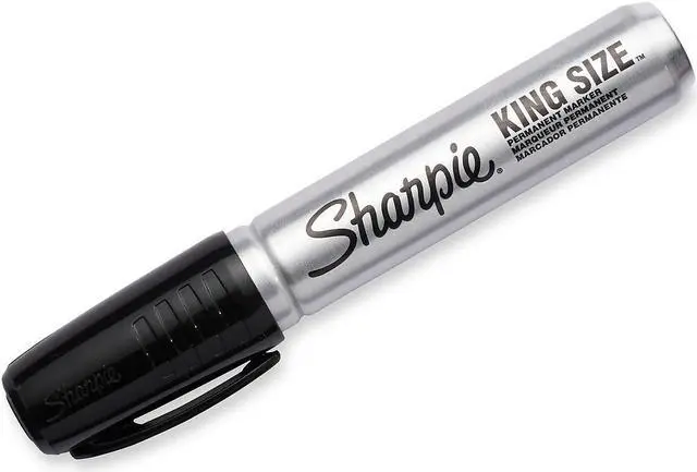 Alt view image 15 of 19 - Sharpie King Size Permanent Marker Chisel Tip Black Dozen (15001A)