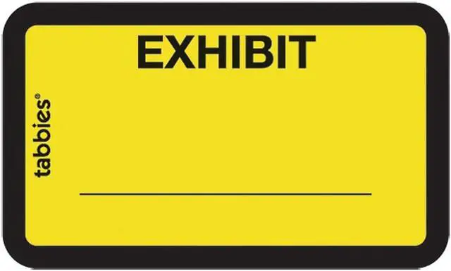 Alt view image 2 of 2 - Tabbies Tabbies Color-coded Exhibit Labels 1.62" Width x 1" Length - 252 / Pack - Yellow