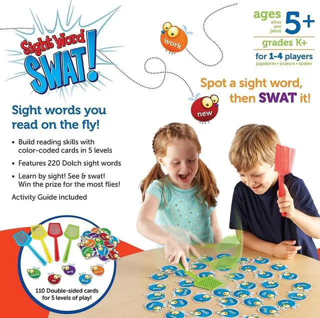 Alt view image 18 of 18 - Learning Resources LER8598 Sight Words Swat A Sight Words Game
