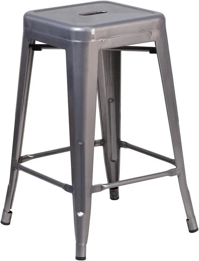 Alt view image 17 of 20 - Commercial Grade 30" High Distressed Copper Metal Indoor-Outdoor Barstool with Back