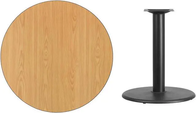 Alt view image 8 of 14 - Flash Furniture 36" Round Natural Laminate Table Top with 24" Round Table Height Base