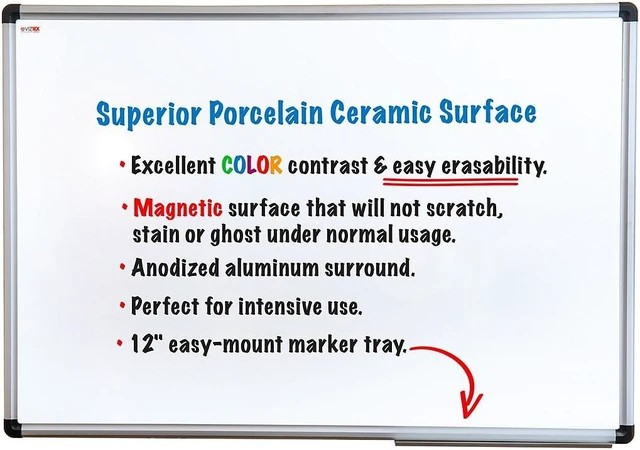 Alt view image 6 of 10 - Floortex Home / Office / School Writing Viztex Porcelain Magnetic Dry Erase Board with an Aluminium Frame - 18" x 24"