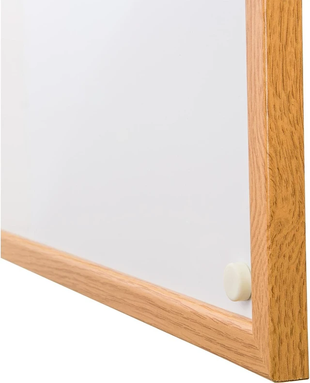 Alt view image 7 of 7 - Floortex Home / Office / School Writing Viztex Lacquered Steel Magnetic Dry Erase Boards with an Oak Effect Frame - 18" x 24"