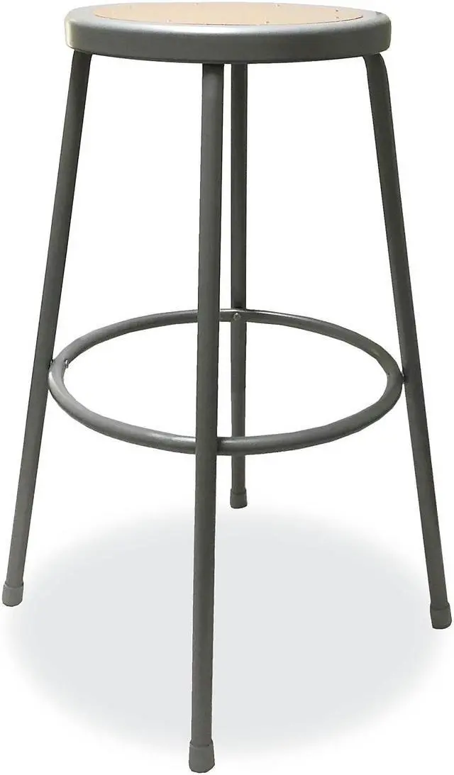Alt view image 8 of 8 - Industrial Stool, 30", Brown/Gray Seat